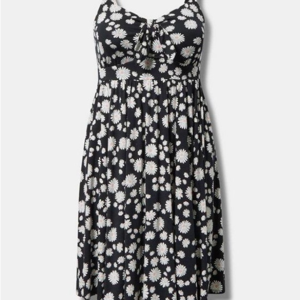 torrid Black Midi Dress with White Daisy Print - Picture 6 of 10